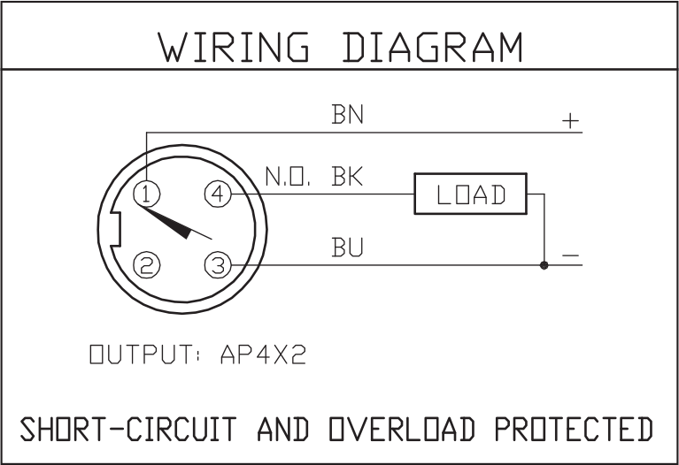 AC sensor wiring diagram for PFA Self-Locking Cylinders for general industry