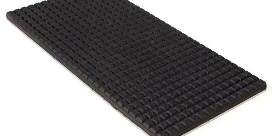 PFA Nitrile Rubber (NBR  Buna-N)  Gripper Pad on steel plate - Waffled surface