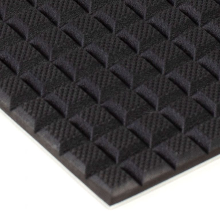 6" x 12" PFA Gripper Pad Waffled 60 Durometer NBR Rubber Pad with