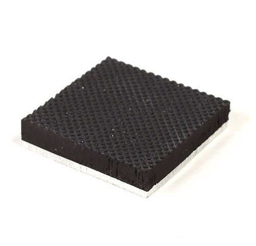 1.2” x 1.2” PFA Nitrile Rubber (NBR Buna-N) Gripper Pad on Aluminum plate - Knurled surface