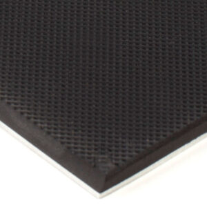 6” x 12” PFA Gripper Pad: Waffled 60 Durometer NBR Rubber Pad with Carbon  Steel Backplate