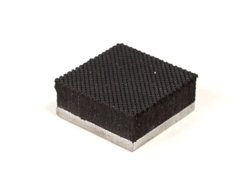 1.2” x 1.2” PFA Nitrile Rubber (NBR Buna-N) Gripper Pad on Steel plate - Pebbled surface