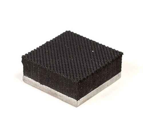 1.2” x 1.2” PFA Nitrile Rubber (NBR Buna-N) Gripper Pad on Steel plate - Pebbled surface