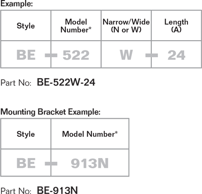 Traveling and Slotless Bolster Part Number Example