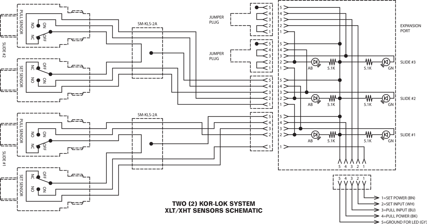 Two KOR-LOK system XLT/XHT Sensors Schematic