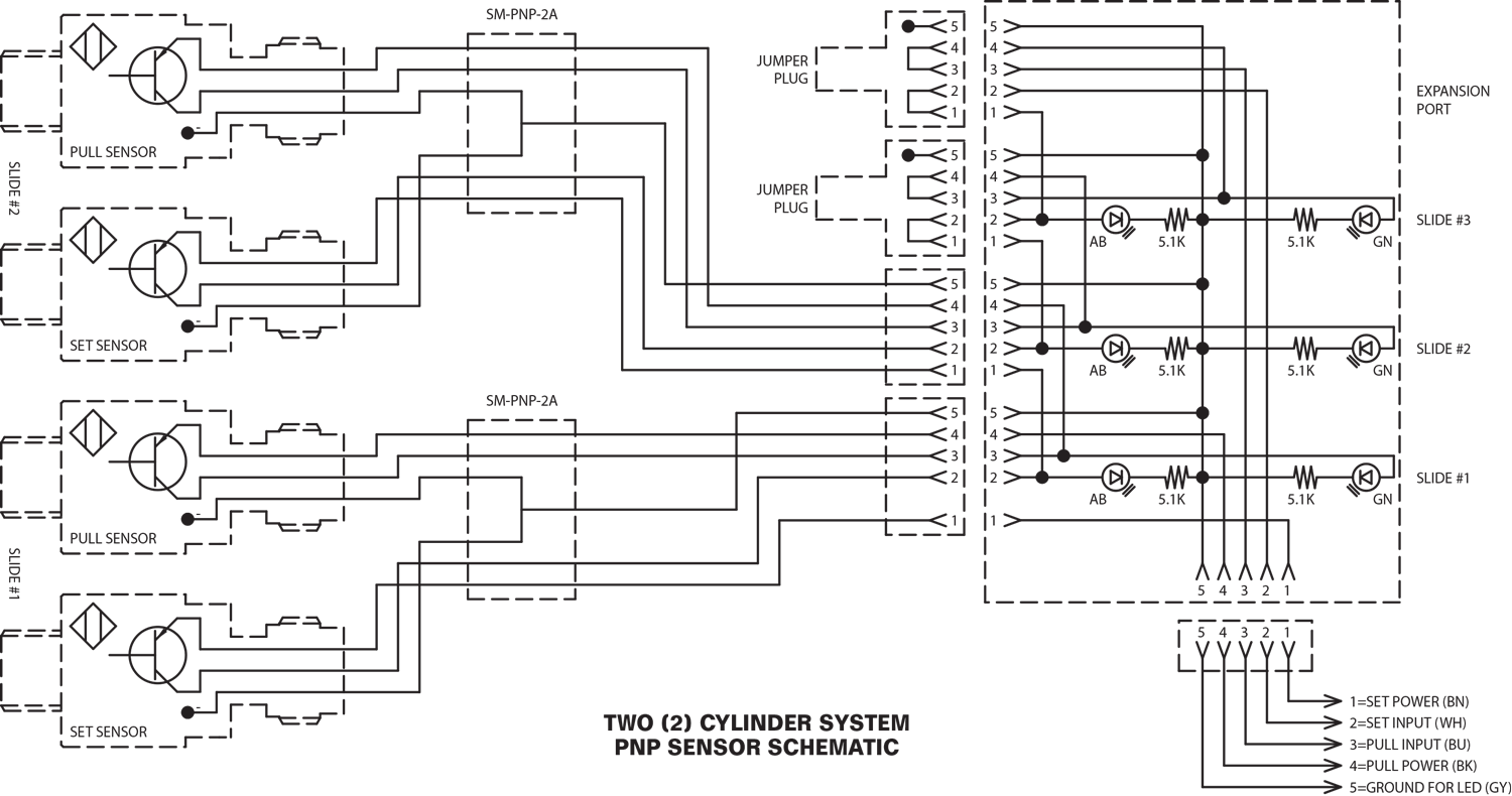 Two Cylinder System PNP Sensor Schematic