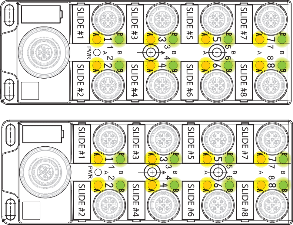 CORES SET – ALL AMBER AND GREEN (OR) CORES PULLED – ALL GREEN AND AMBER